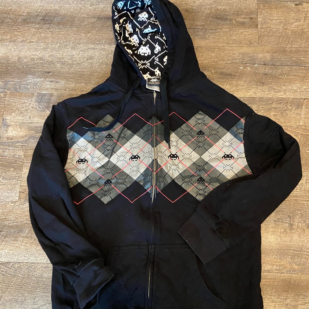 Black and White Think Geek Gamer Zipper Hoodie
